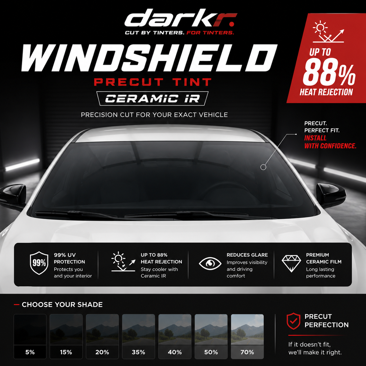 Darkr Pre-cut Windshield Ceramic IR